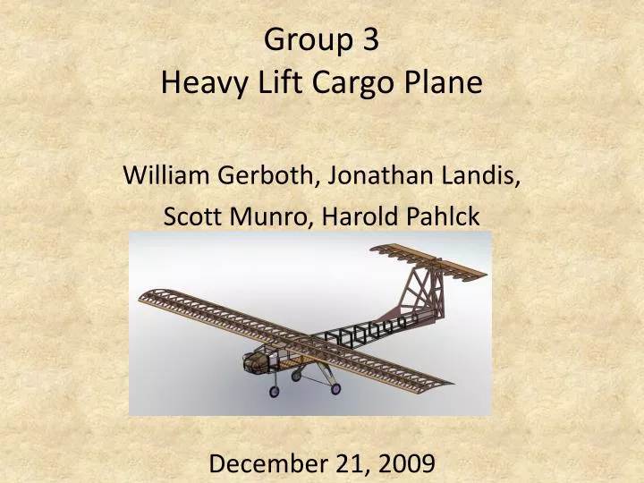 group 3 heavy lift cargo plane
