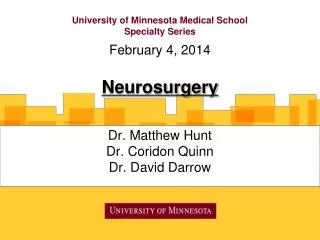 University of Minnesota Medical School Specialty Series