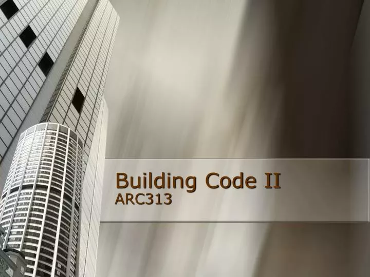 building code ii