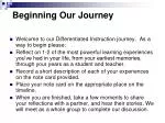 Beginning Our Journey - slide 1