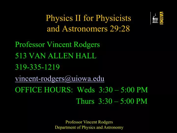 physics ii for physicists and astronomers 29 28