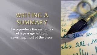 writing a summary