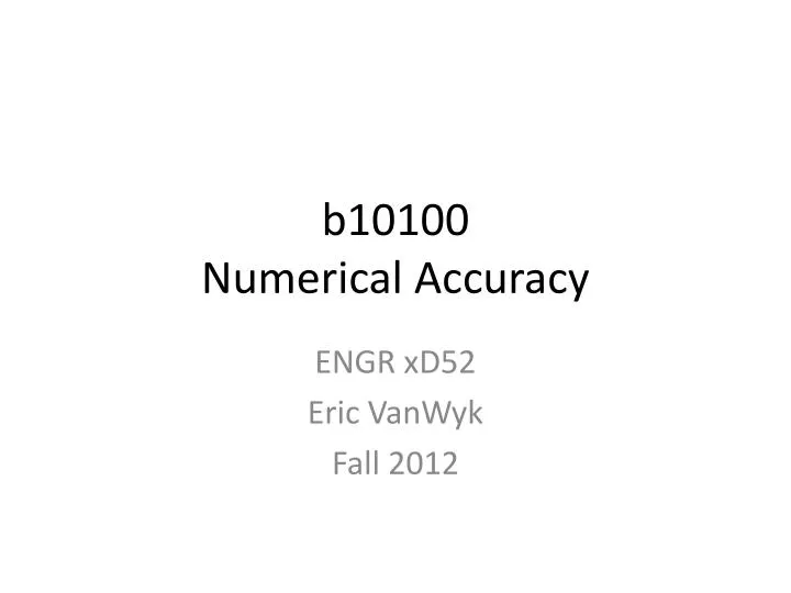 b10100 numerical accuracy