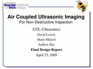 Air Coupled Ultrasonic Imaging For Non-Destructive Inspection