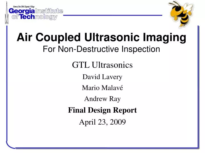 gtl ultrasonics david lavery mario malav andrew ray final design report april 23 2009