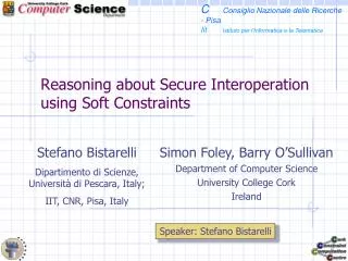 Reasoning about Secure Interoperation using Soft Constraints