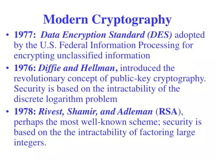 modern cryptography