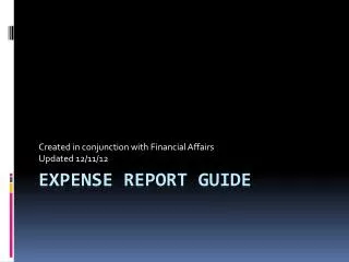 Expense Report Guide