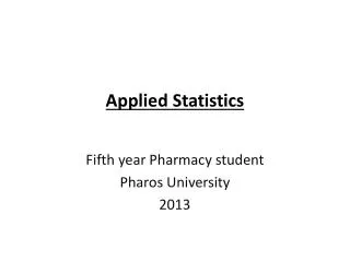 Applied Statistics