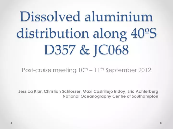 dissolved aluminium distribution along 40 s d357 jc068