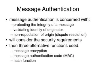 Message Authentication