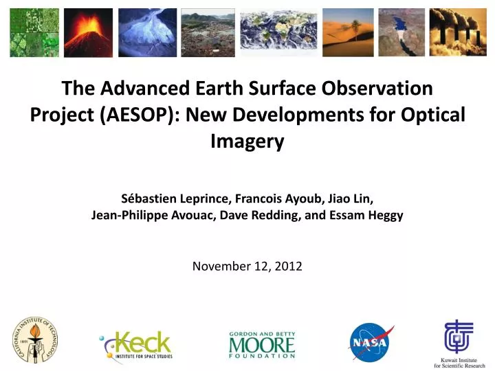 the advanced earth surface observation project aesop new developments for optical imagery