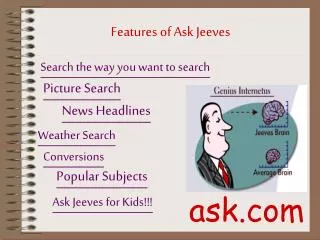 Features of Ask Jeeves
