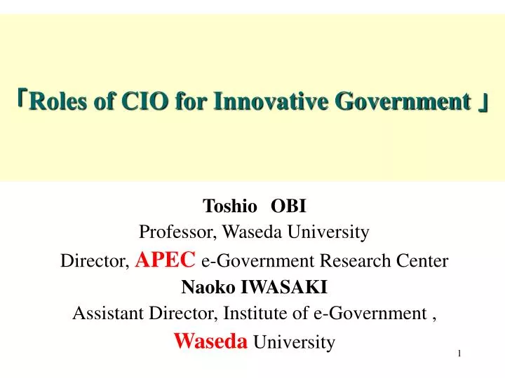 roles of cio for innovative government