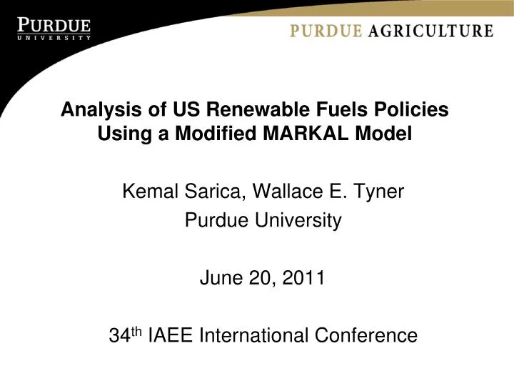 analysis of us renewable fuels policies using a modified markal model