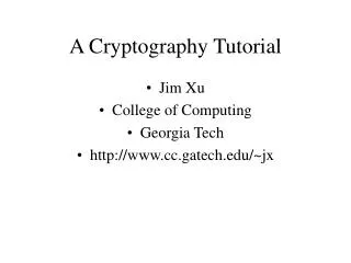 A Cryptography Tutorial