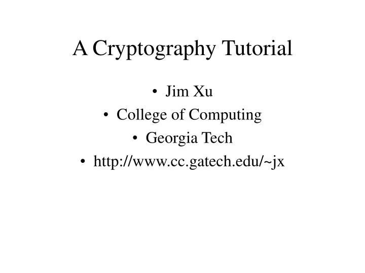a cryptography tutorial