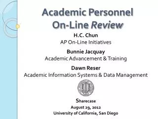 Academic Personnel On-Line Review