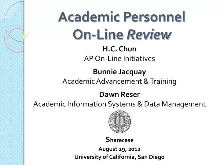 academic personnel on line review