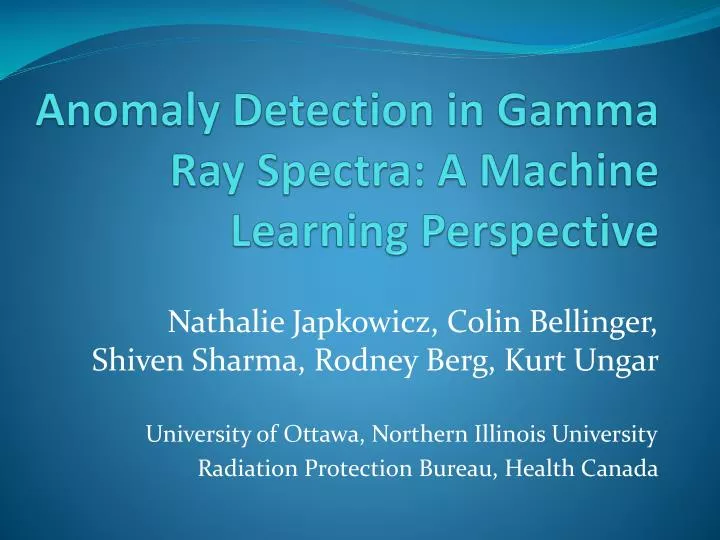 anomaly detection in gamma ray spectra a machine learning perspective