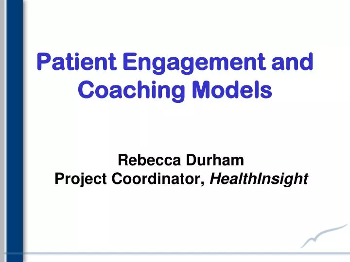 patient engagement and coaching models