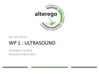 WP 1 : Ultrasound