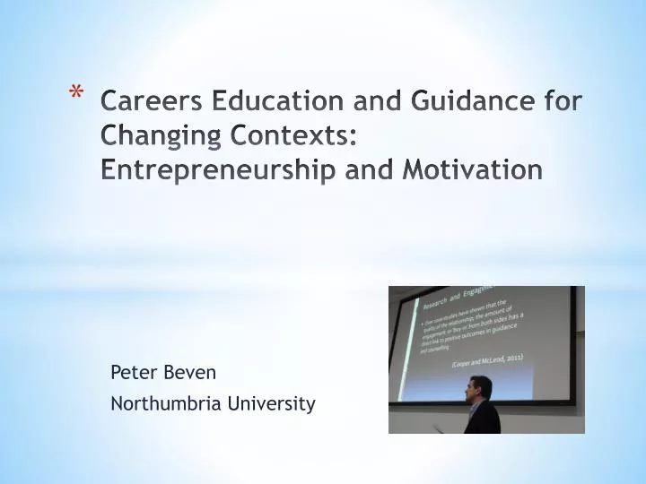 careers education and guidance for changing contexts entrepreneurship and motivation