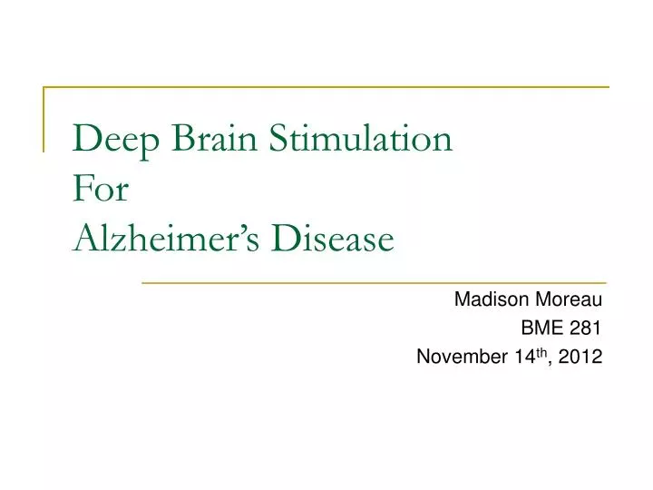 deep brain stimulation for alzheimer s disease