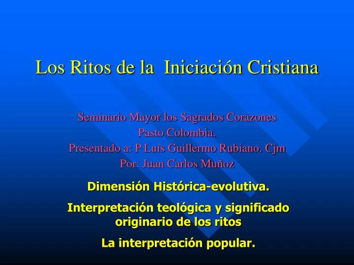 los ritos de la iniciaci n cristiana