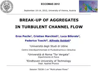 BREAK-UP OF AGGREGATES IN TURBULENT CHANNEL FLOW