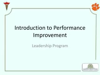 Introduction to Performance Improvement