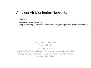 Ambient Air Monitoring Networks