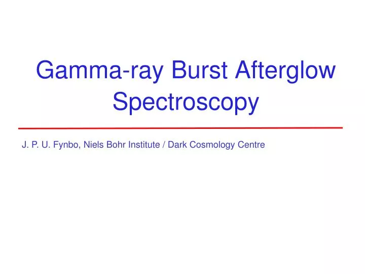 gamma ray burst afterglow spectroscopy