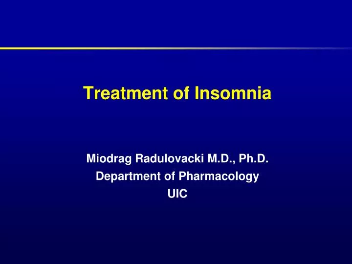 treatment of insomnia