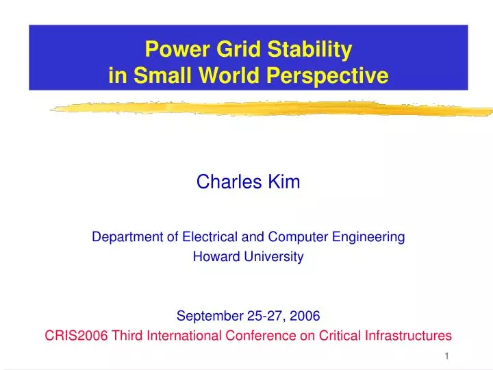 power grid stability in small world perspective