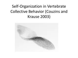 Self-Organization in Vertebrate Collective Behavior ( Couzins and Krause 2003)
