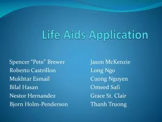 Life Aids Application