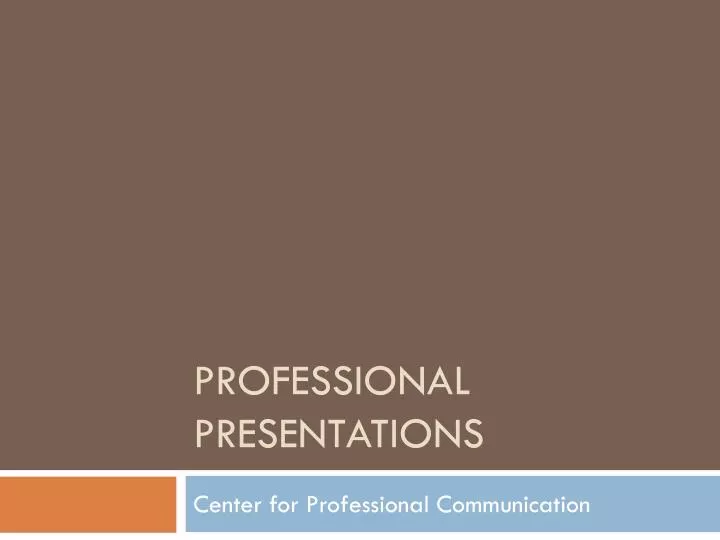 professional presentations