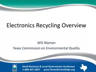 Electronics Recycling Overview