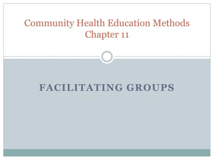community health education methods chapter 11