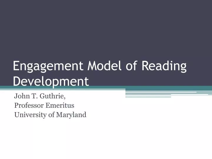 engagement model of reading development