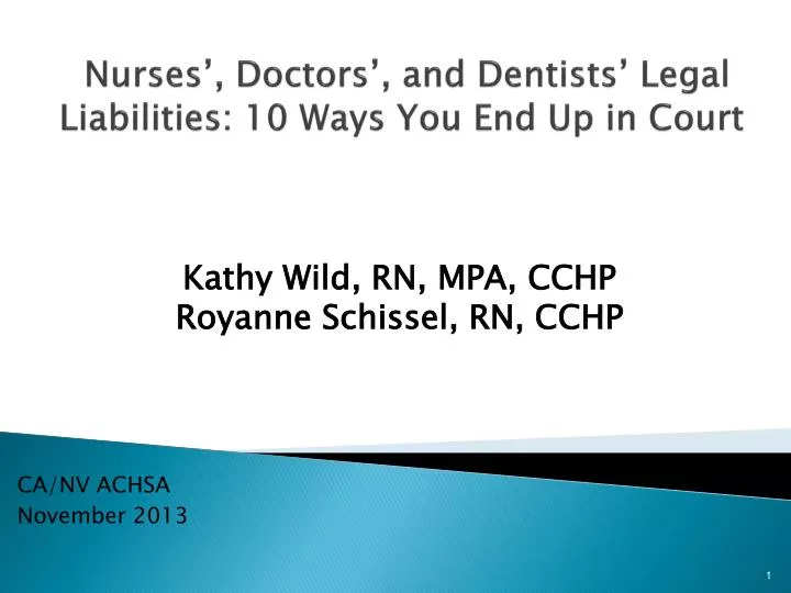 nurses doctors and dentists legal liabilities 10 ways you end up in court