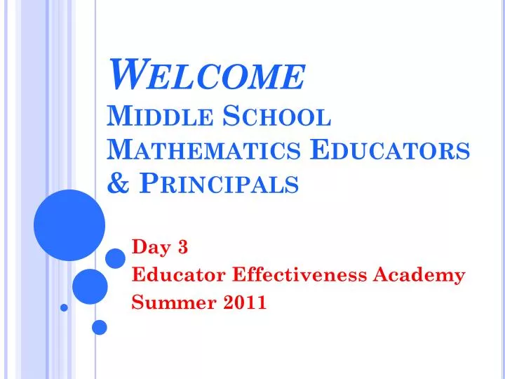 welcome middle school mathematics educators principals
