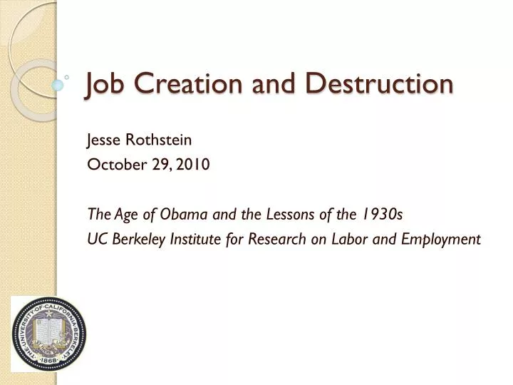 job creation and destruction