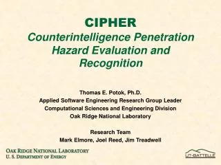 CIPHER Counterintelligence Penetration Hazard Evaluation and Recognition