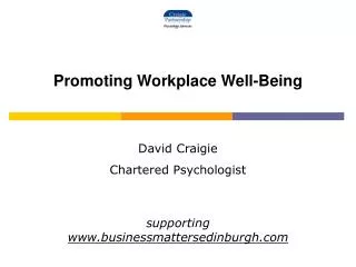 Promoting Workplace Well-Being