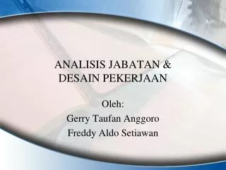 analisis jabatan desain pekerjaan