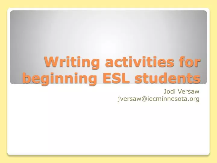 writing activities for beginning esl students