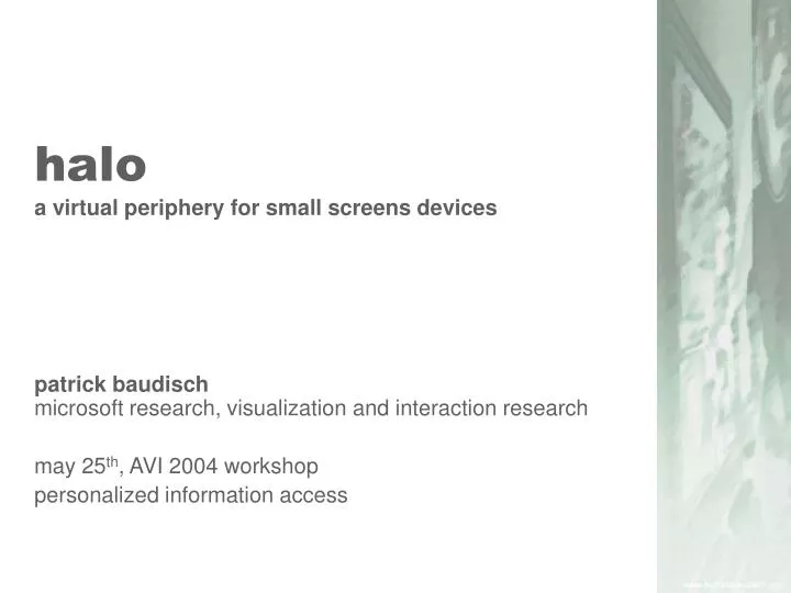 halo a virtual periphery for small screens devices