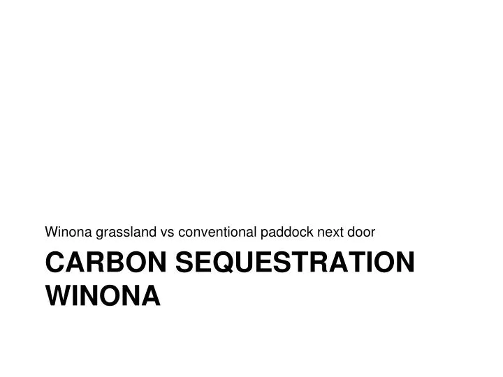 carbon sequestration winona